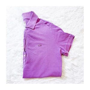 Lacoste Vintage Washed Button Down Polo Purple 40